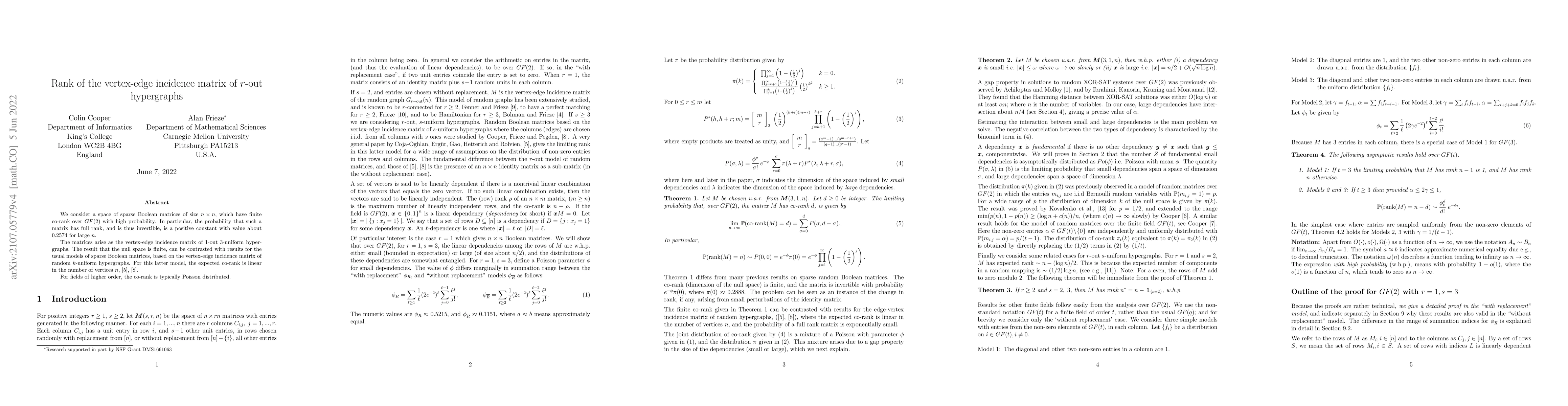 Thumbnail for Rank of the vertex-edge incidence matrix of $r$-out hypergraphs