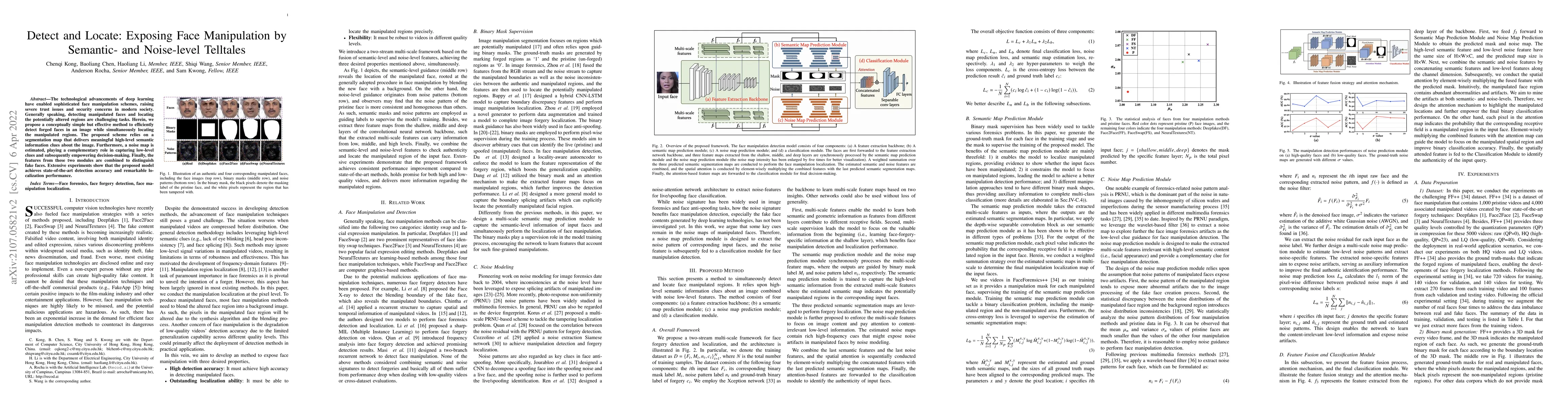 Thumbnail for Detect and Locate: Exposing Face Manipulation by Semantic- and
  Noise-level Telltales