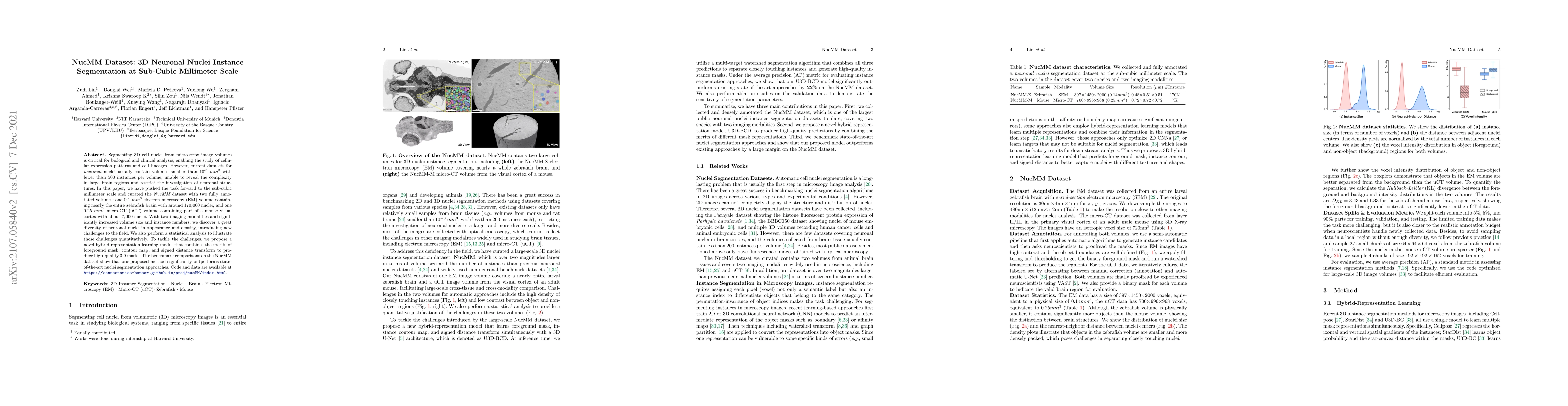 Thumbnail for NucMM Dataset: 3D Neuronal Nuclei Instance Segmentation at Sub-Cubic
  Millimeter Scale