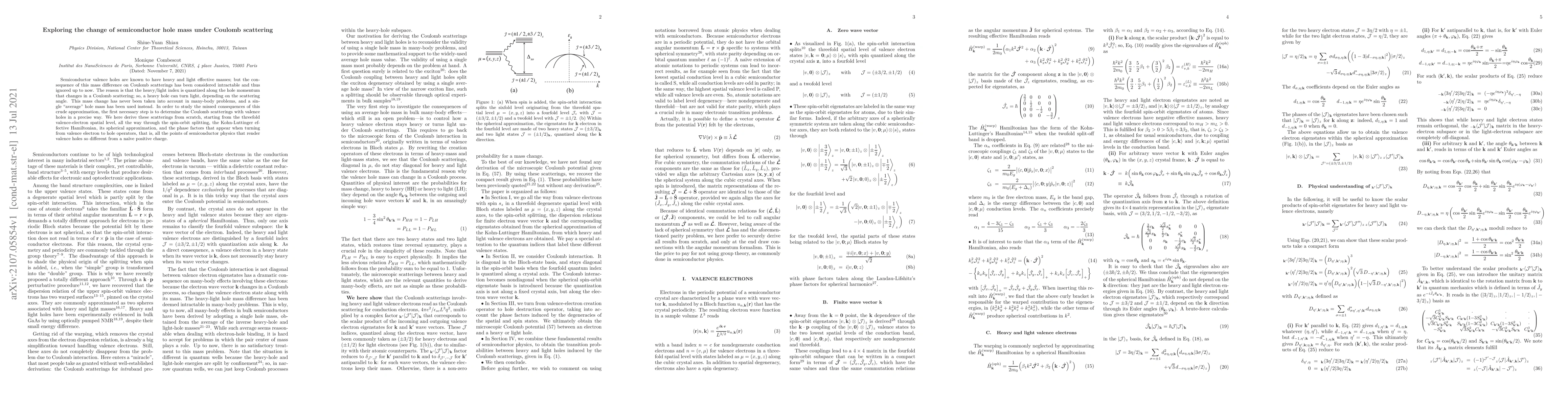 Thumbnail for Exploring the change of semiconductor hole mass under Coulomb scattering