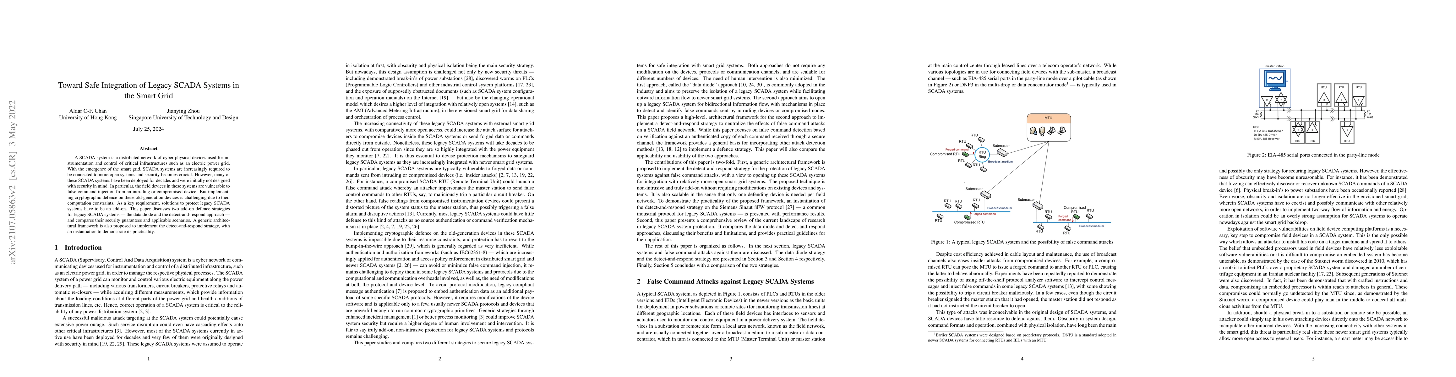 Thumbnail for Toward Safe Integration of Legacy SCADA Systems in the Smart Grid