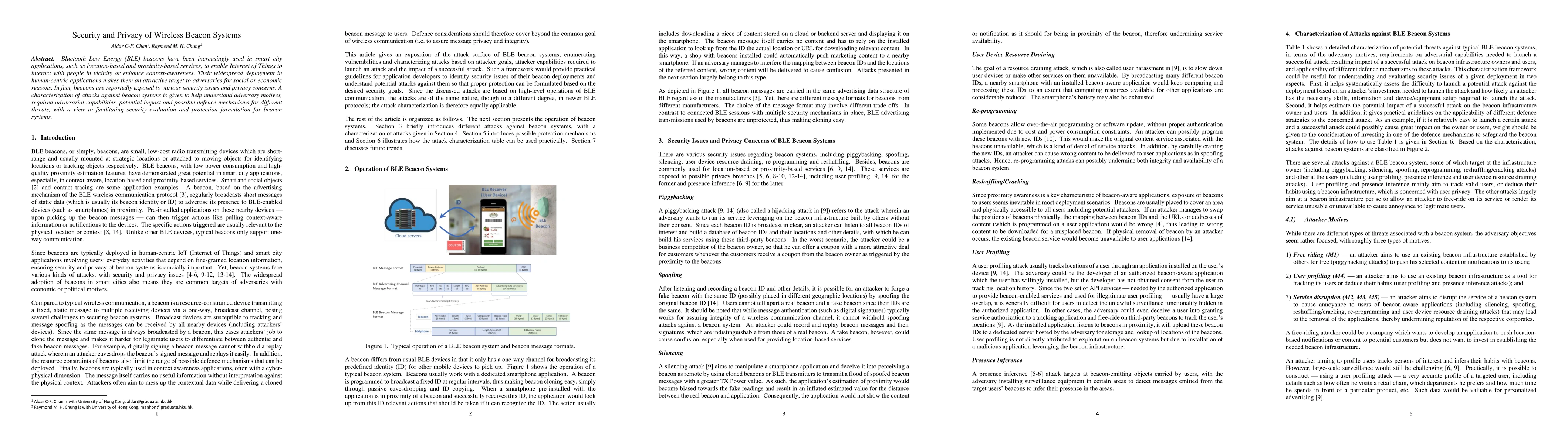 Thumbnail for Security and Privacy of Wireless Beacon Systems