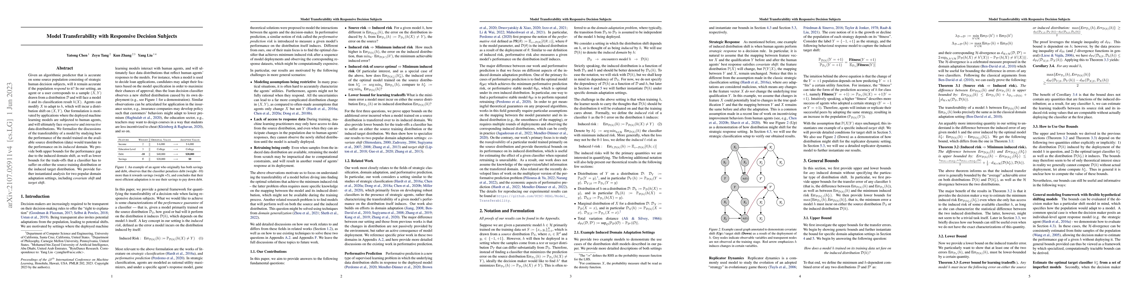 Thumbnail for Model Transferability With Responsive Decision Subjects