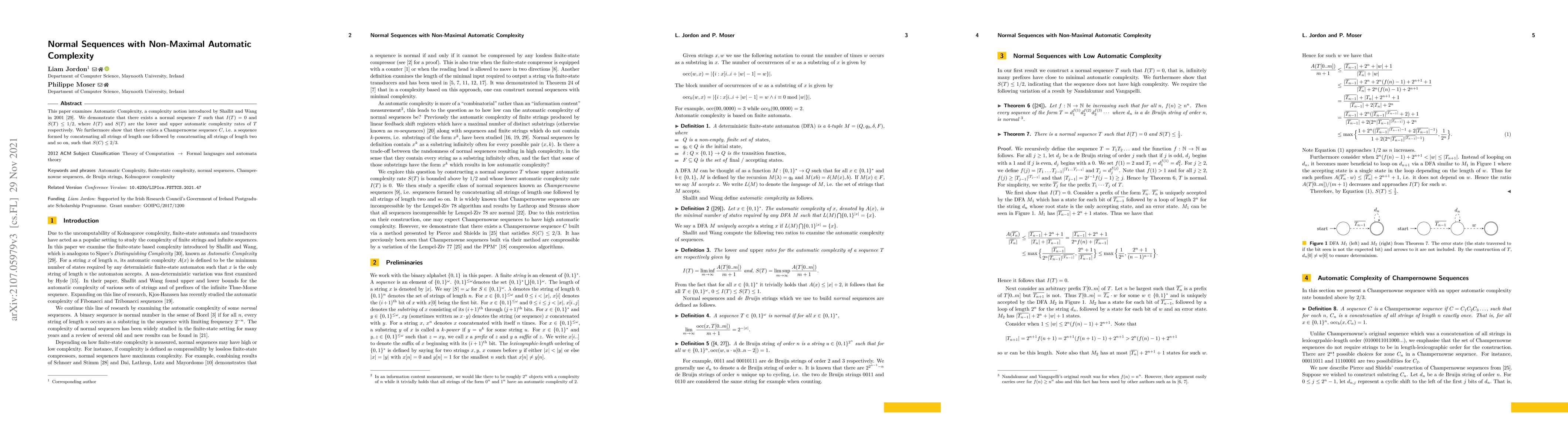 Thumbnail for Normal Sequences with Non-Maximal Automatic Complexity