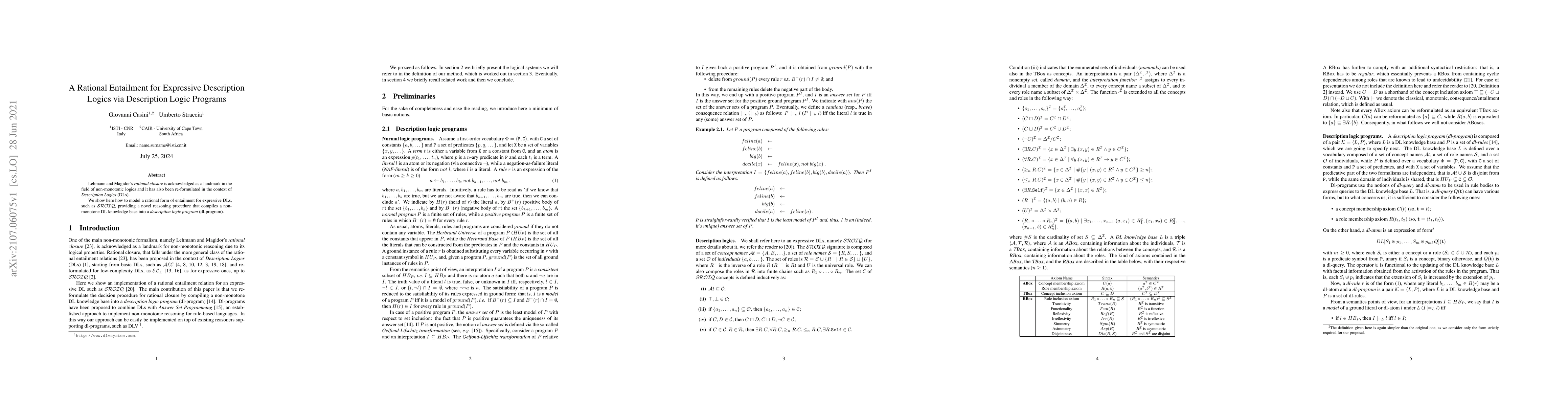 Thumbnail for A Rational Entailment for Expressive Description Logics via Description
  Logic Programs