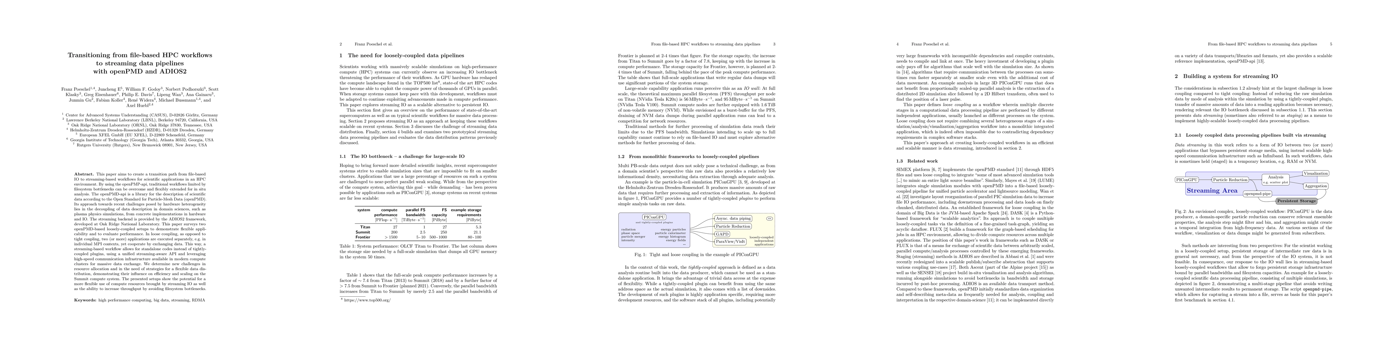 Thumbnail for Transitioning from file-based HPC workflows to streaming data pipelines
  with openPMD and ADIOS2