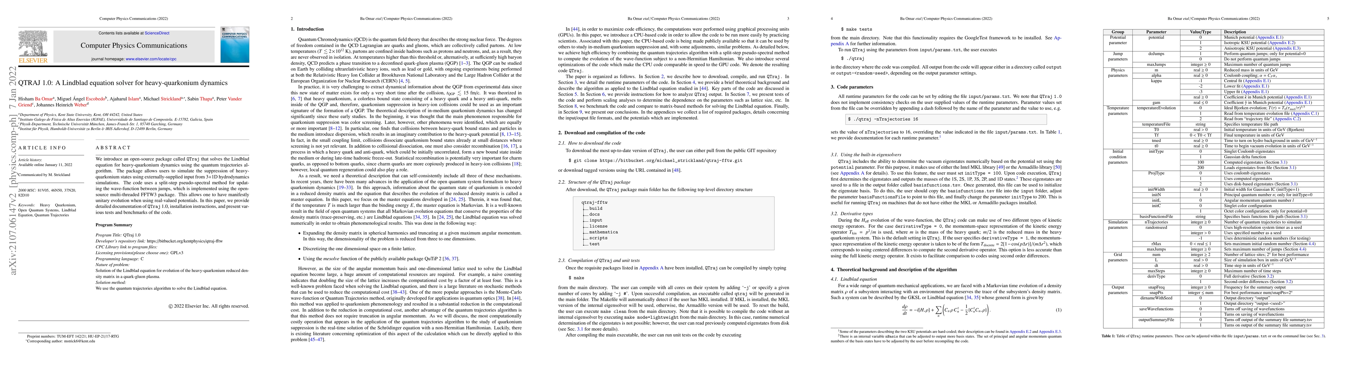 Thumbnail for QTRAJ 1.0: A Lindblad equation solver for heavy-quarkonium dynamics