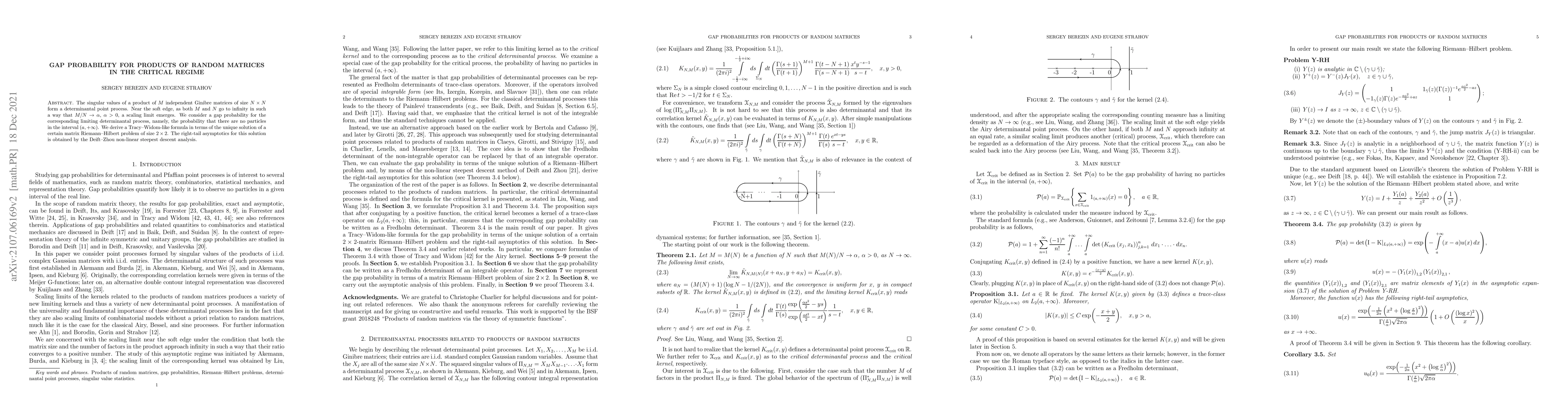 Thumbnail for Gap probability for products of random matrices in the critical regime