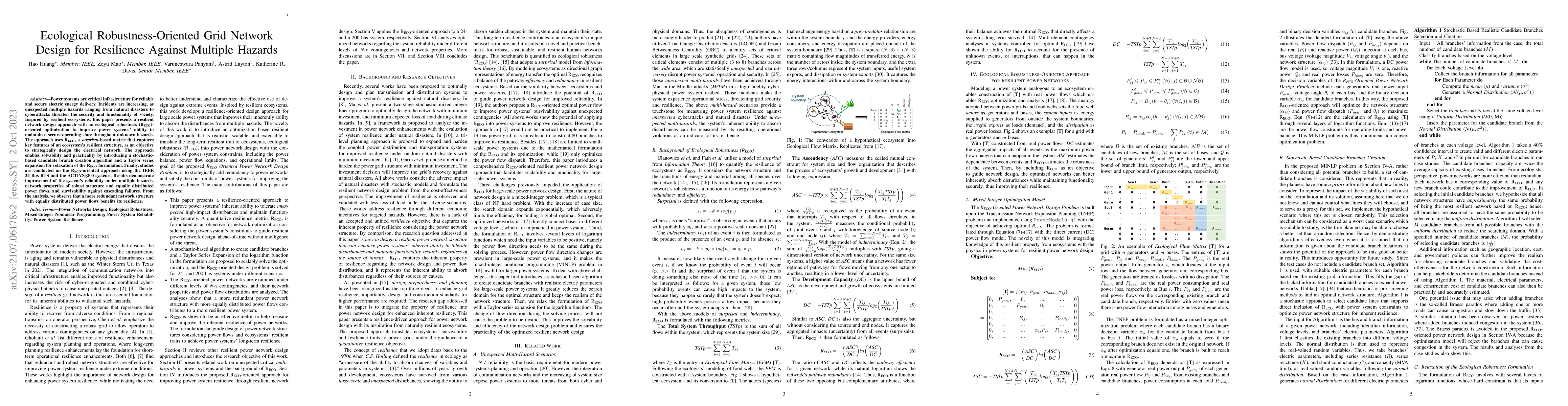 Thumbnail for An Ecological Robustness-Oriented Approach for Power System Network
  Expansion