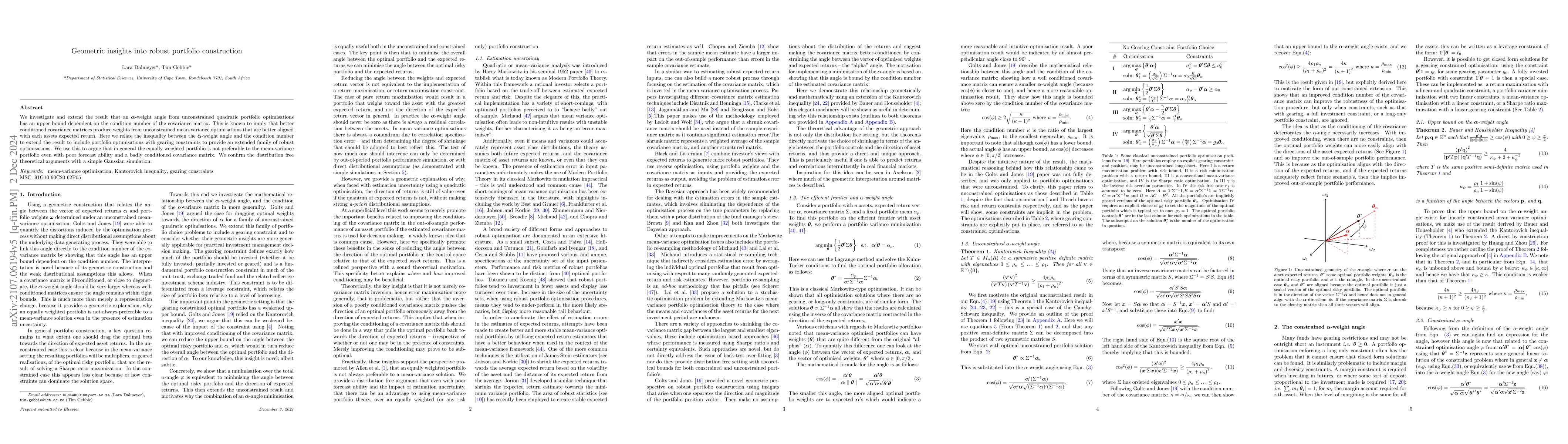 Thumbnail for Geometric insights into robust portfolio construction