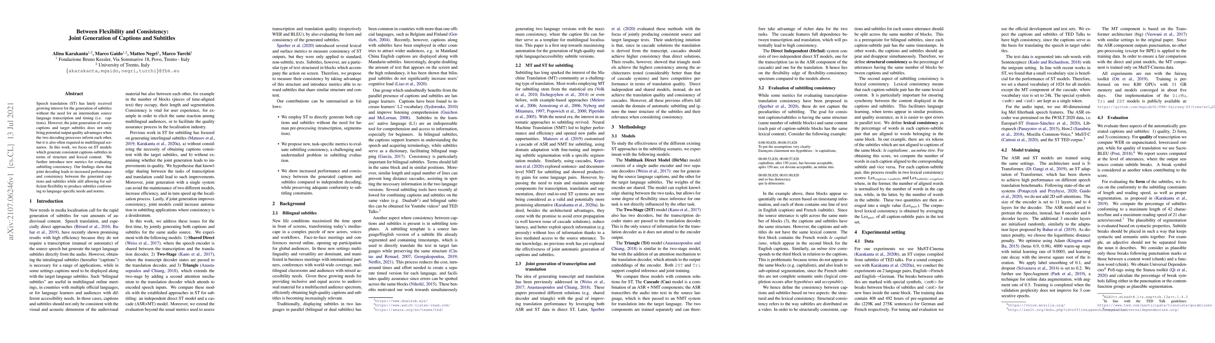 Thumbnail for Between Flexibility and Consistency: Joint Generation of Captions and
  Subtitles