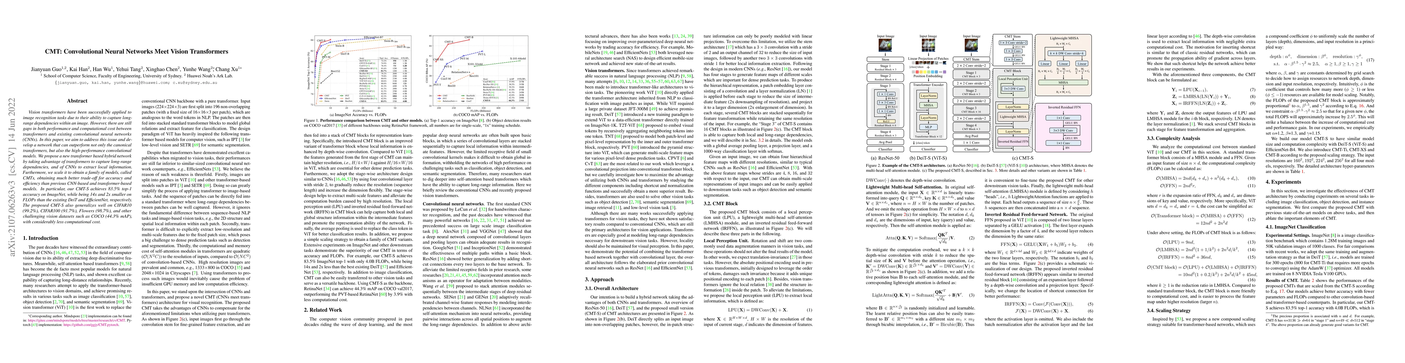 Thumbnail for CMT: Convolutional Neural Networks Meet Vision Transformers