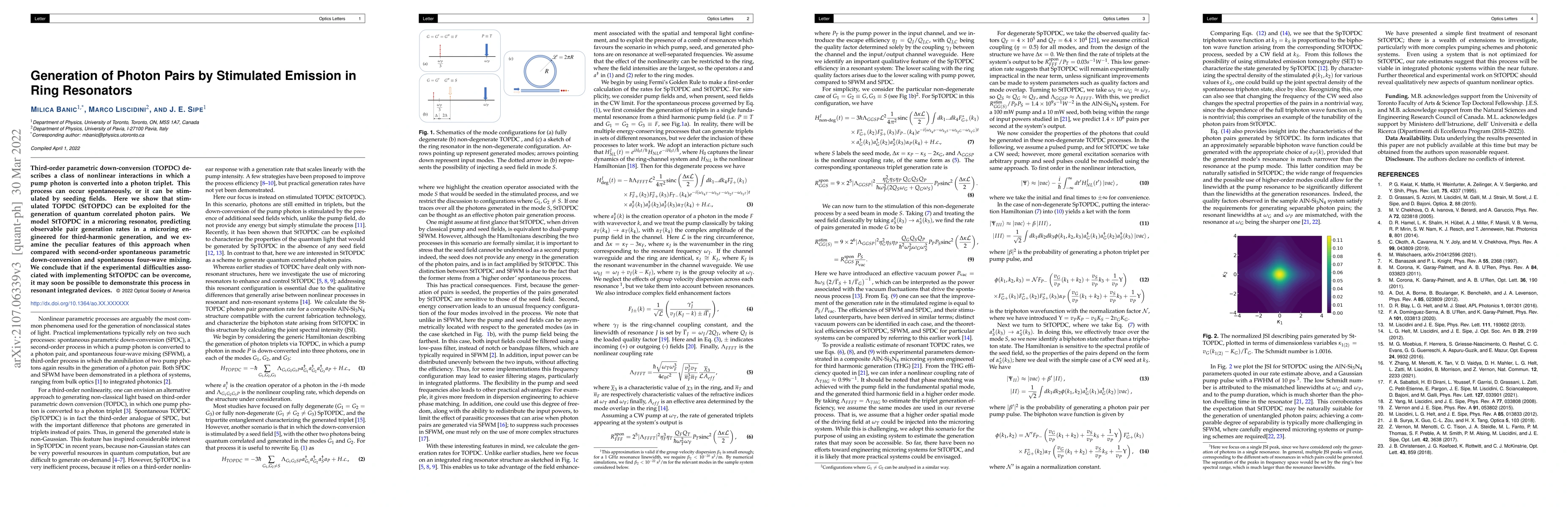 Thumbnail for Generation of Photon Pairs by Stimulated Emission in Ring Resonators