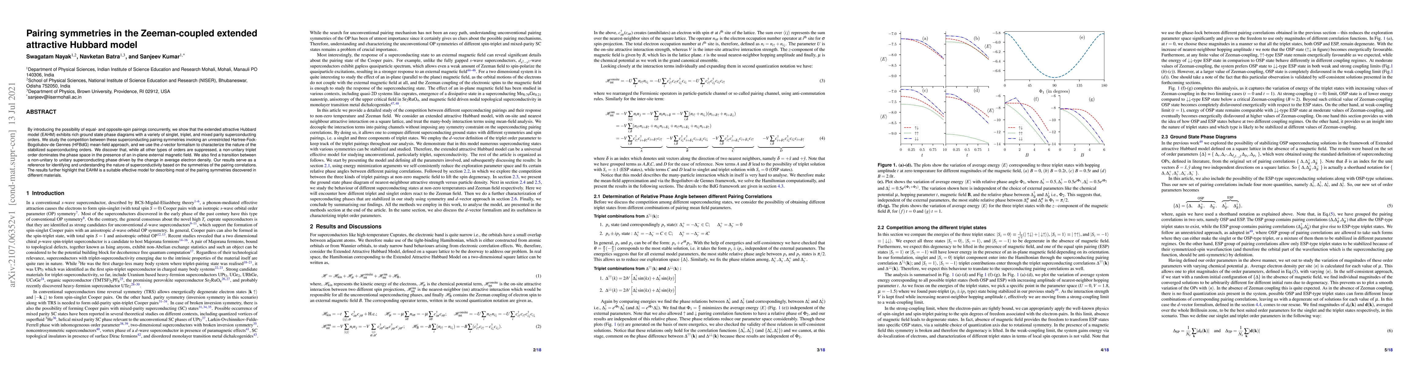 Thumbnail for Pairing symmetries in the Zeeman-coupled extended attractive Hubbard
  model