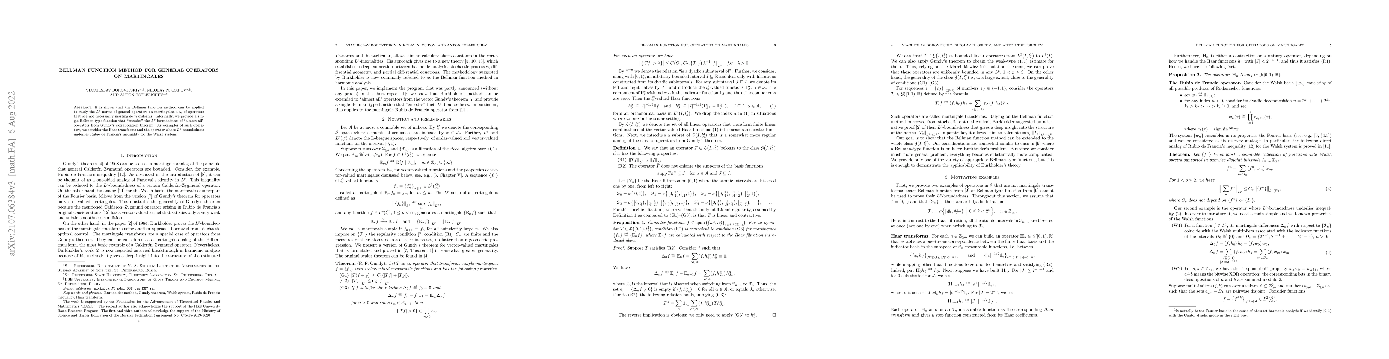 Thumbnail for Bellman function method for general operators on martingales