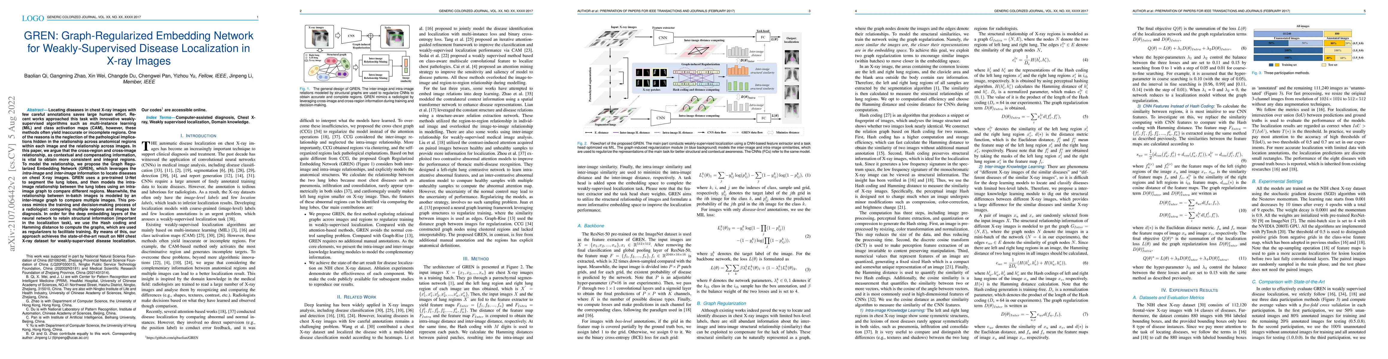 Thumbnail for GREN: Graph-Regularized Embedding Network for Weakly-Supervised Disease
  Localization in X-ray Images