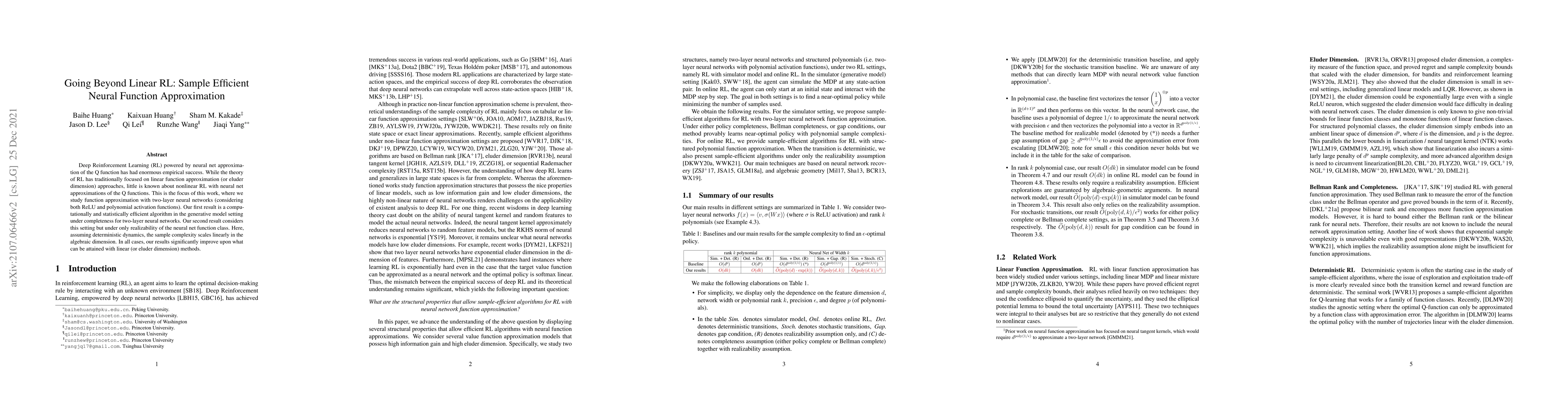 Thumbnail for Going Beyond Linear RL: Sample Efficient Neural Function Approximation