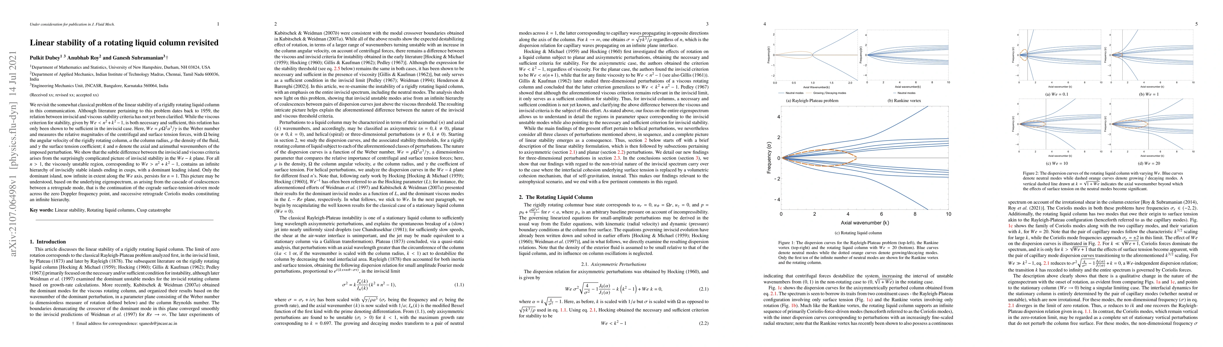 Thumbnail for Linear stability of a rotating liquid column revisited
