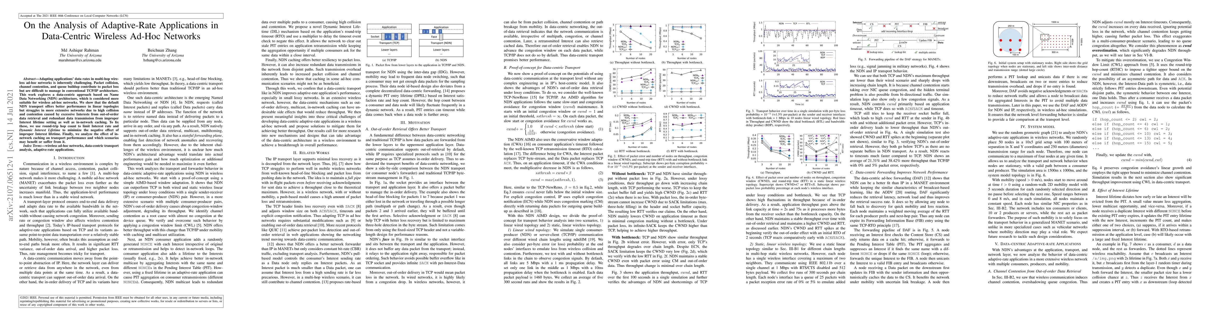Thumbnail for On the Analysis of Adaptive-Rate Applications in Data-Centric Wireless
  Ad-Hoc Networks