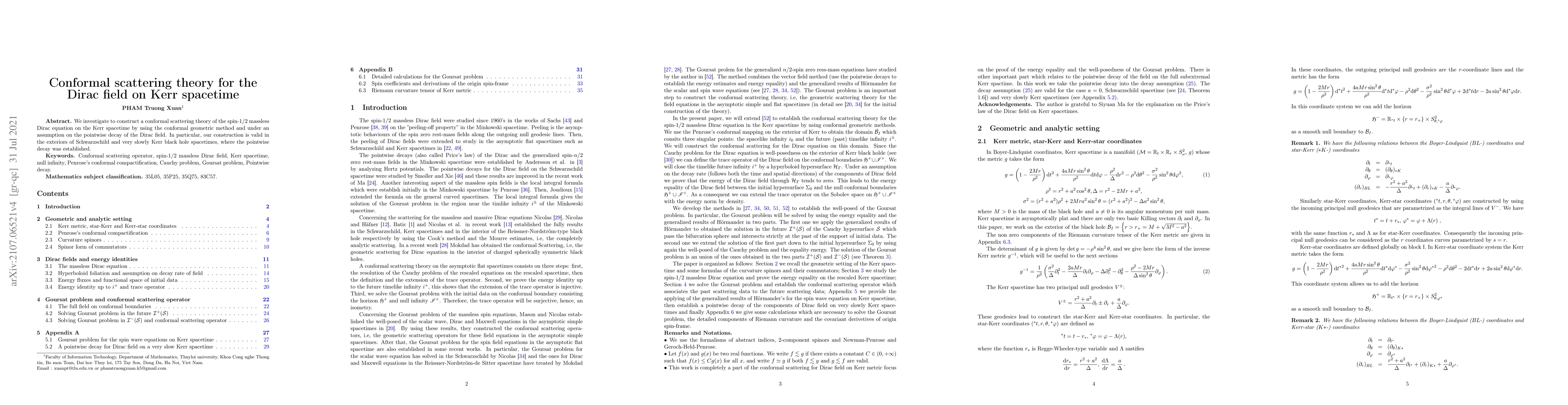 Thumbnail for Conformal scattering theory for the Dirac field on Kerr spacetime