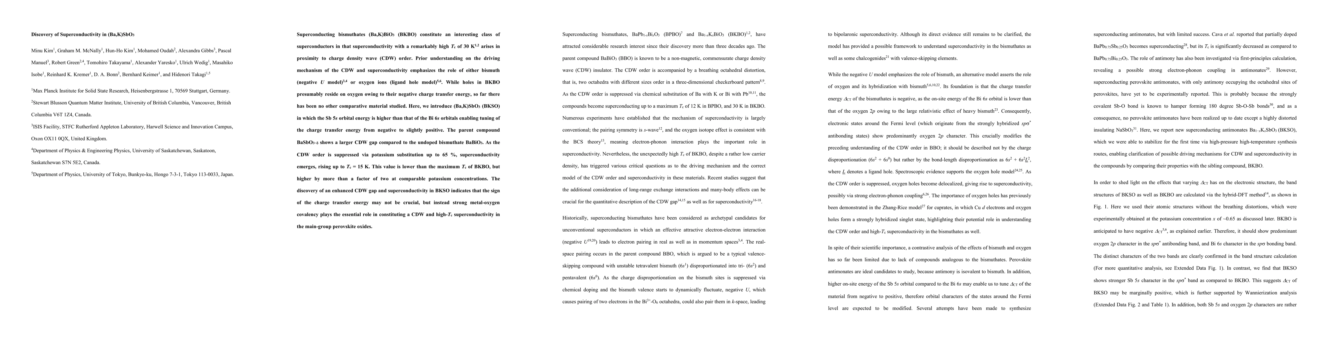 Thumbnail for Discovery of Superconductivity in (Ba,K)SbO$_{3}$