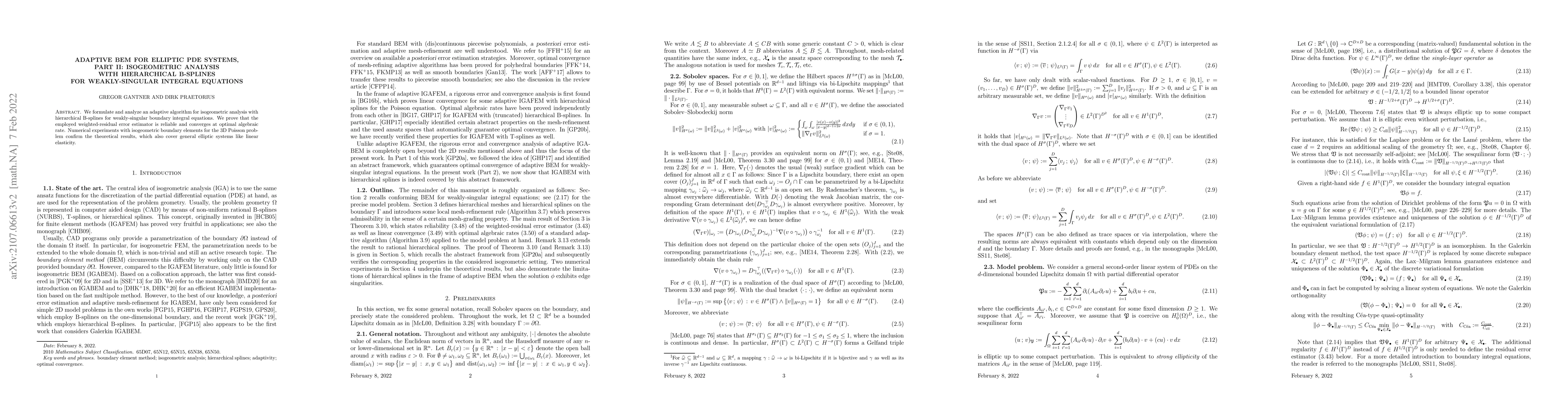 Thumbnail for Adaptive BEM for elliptic PDE systems, part II: Isogeometric analysis
  with hierarchical B-splines for weakly-singular integral equations