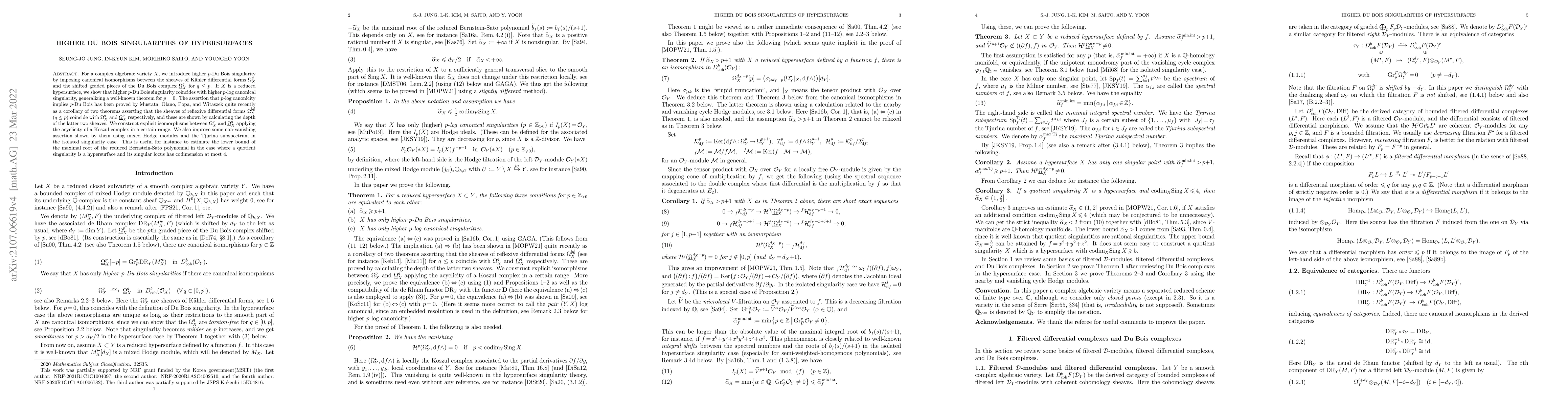 Thumbnail for Higher Du Bois singularities of hypersurfaces