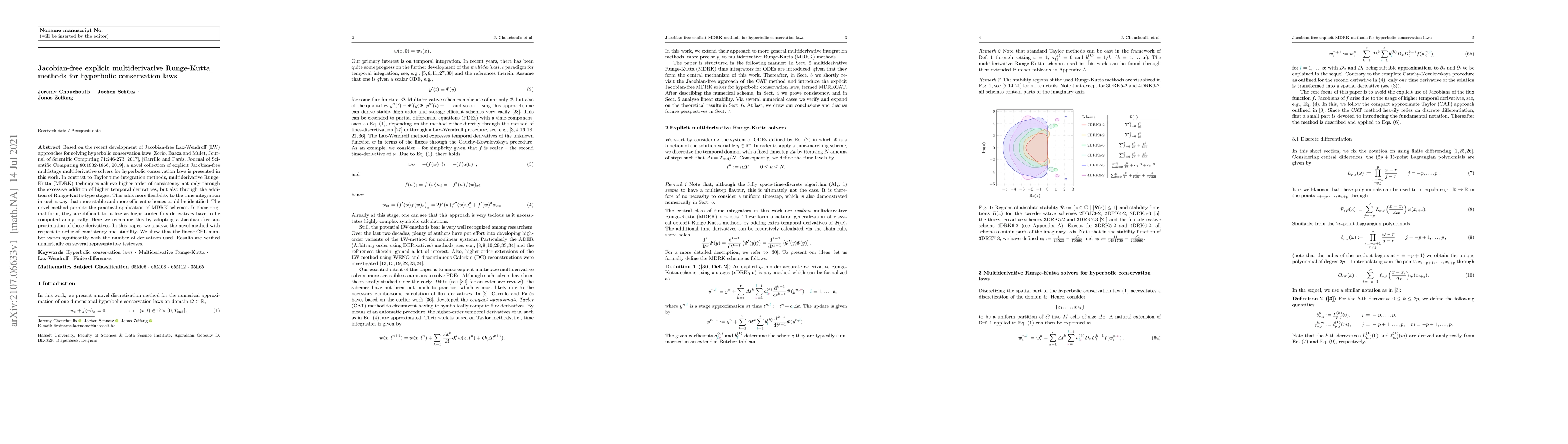 Thumbnail for Jacobian-free explicit multiderivative Runge-Kutta methods for
  hyperbolic conservation laws