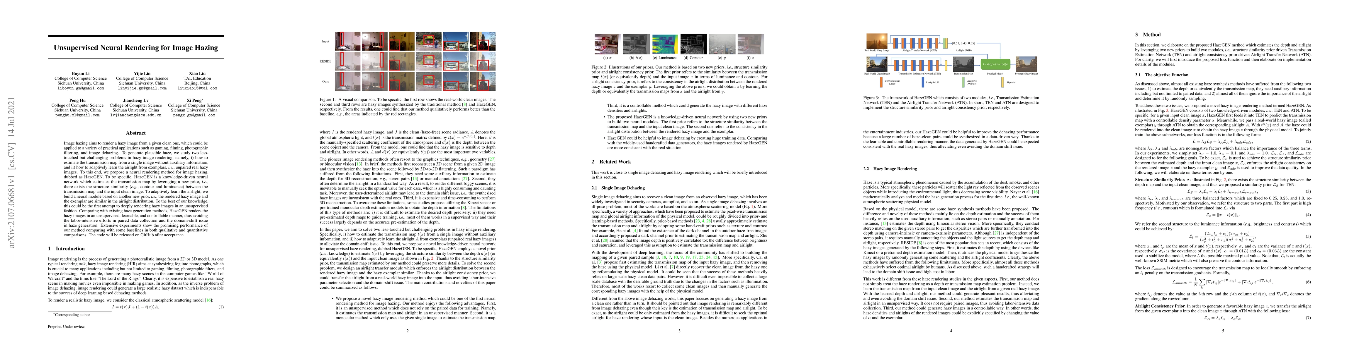 Thumbnail for Unsupervised Neural Rendering for Image Hazing
