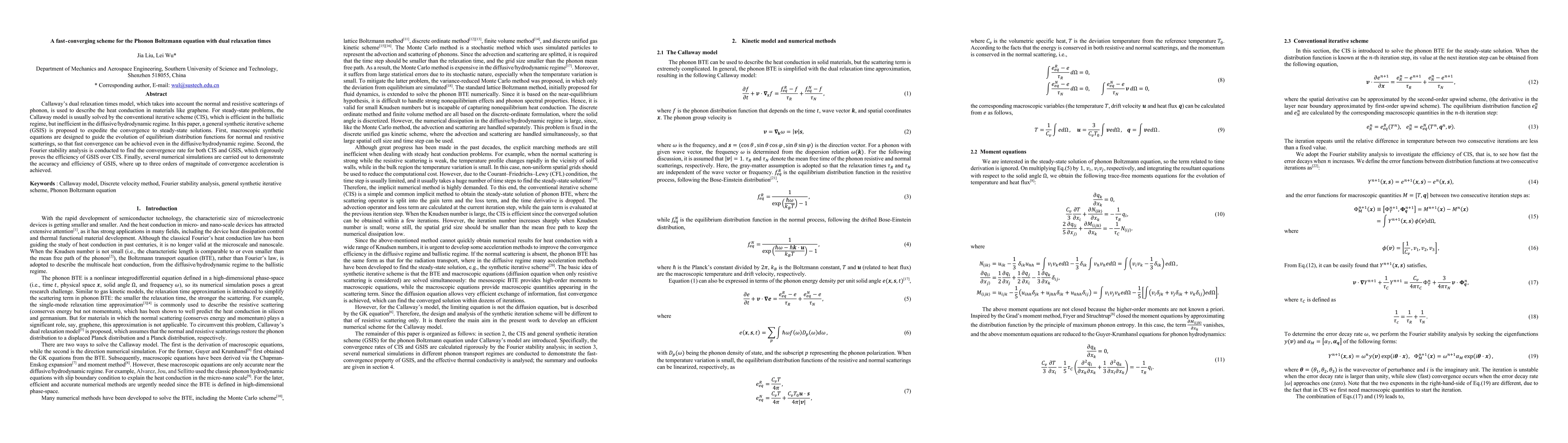 Thumbnail for A fast-converging scheme for the Phonon Boltzmann equation with dual
  relaxation times