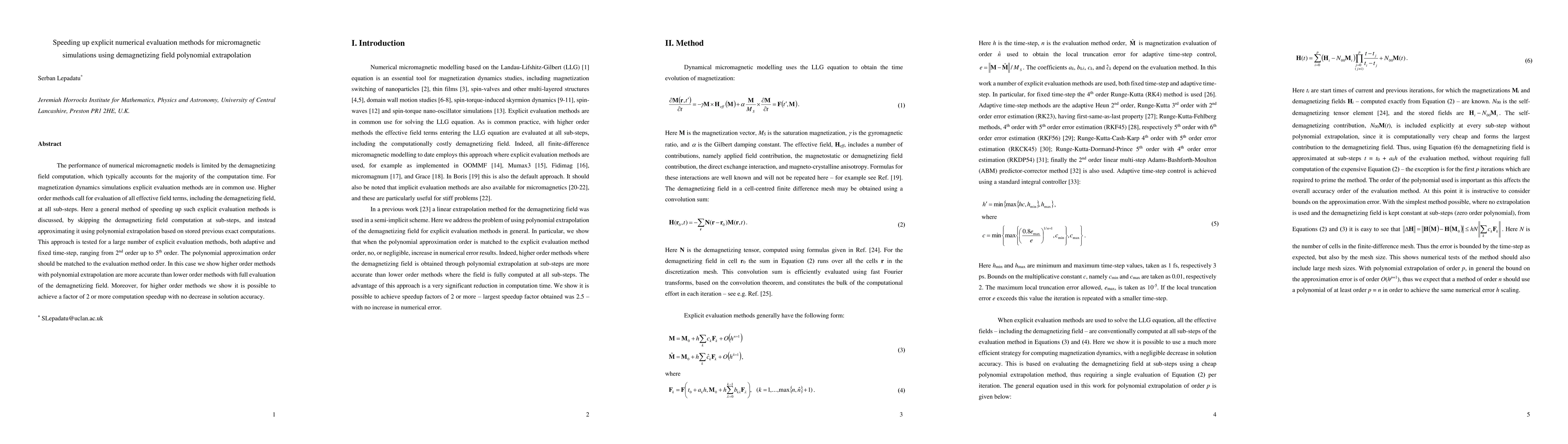 Thumbnail for Speeding up explicit numerical evaluation methods for micromagnetic
  simulations using demagnetizing field polynomial extrapolation