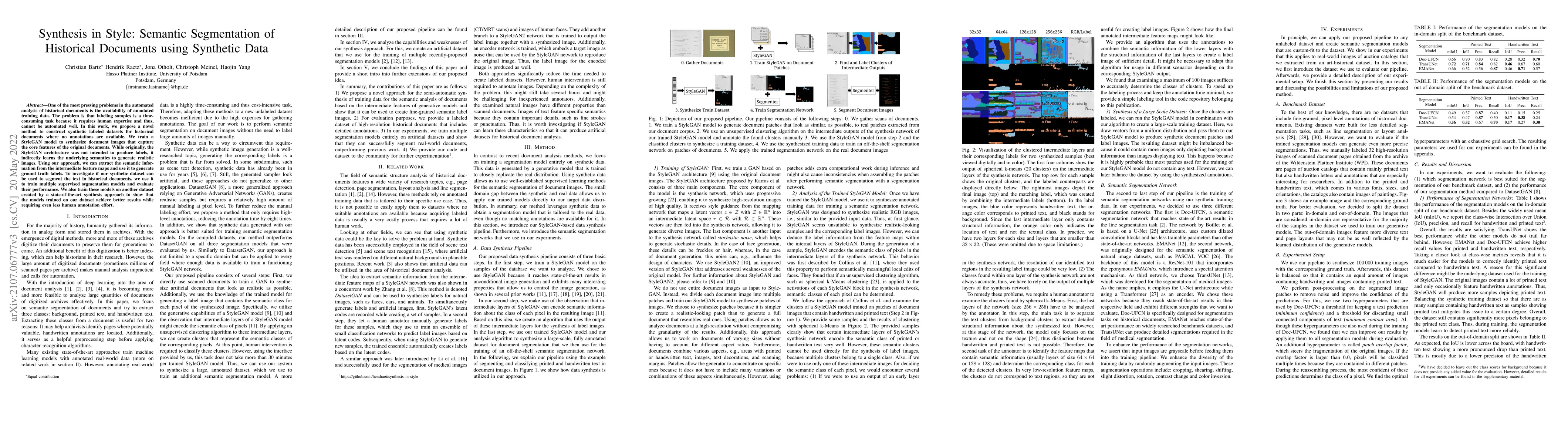 Thumbnail for Synthesis in Style: Semantic Segmentation of Historical Documents using
  Synthetic Data