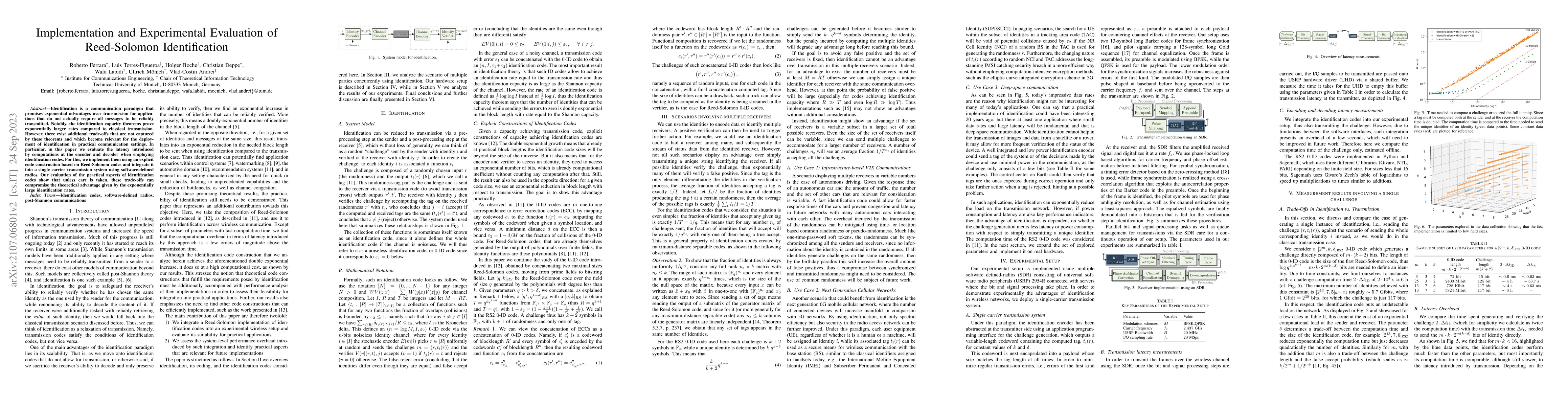 Thumbnail for Implementation and Experimental Evaluation of Reed-Solomon
  Identification