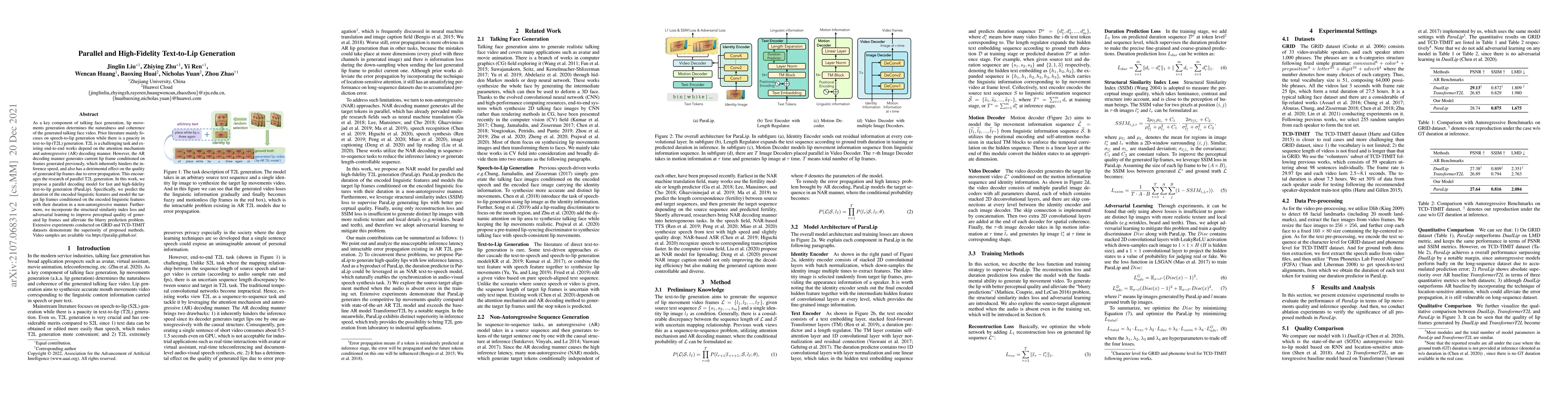 Thumbnail for Parallel and High-Fidelity Text-to-Lip Generation