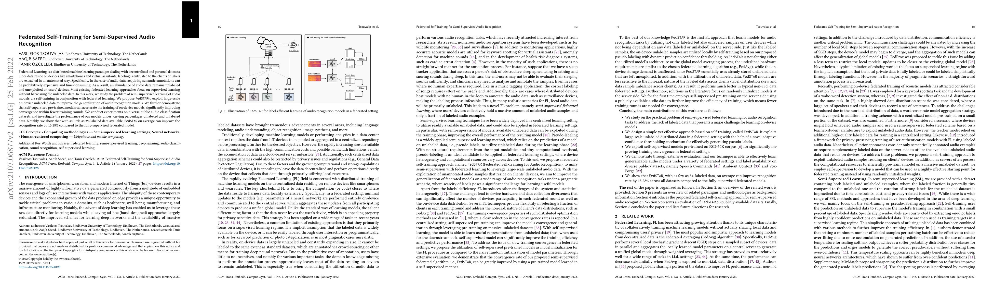 Thumbnail for Federated Self-Training for Semi-Supervised Audio Recognition