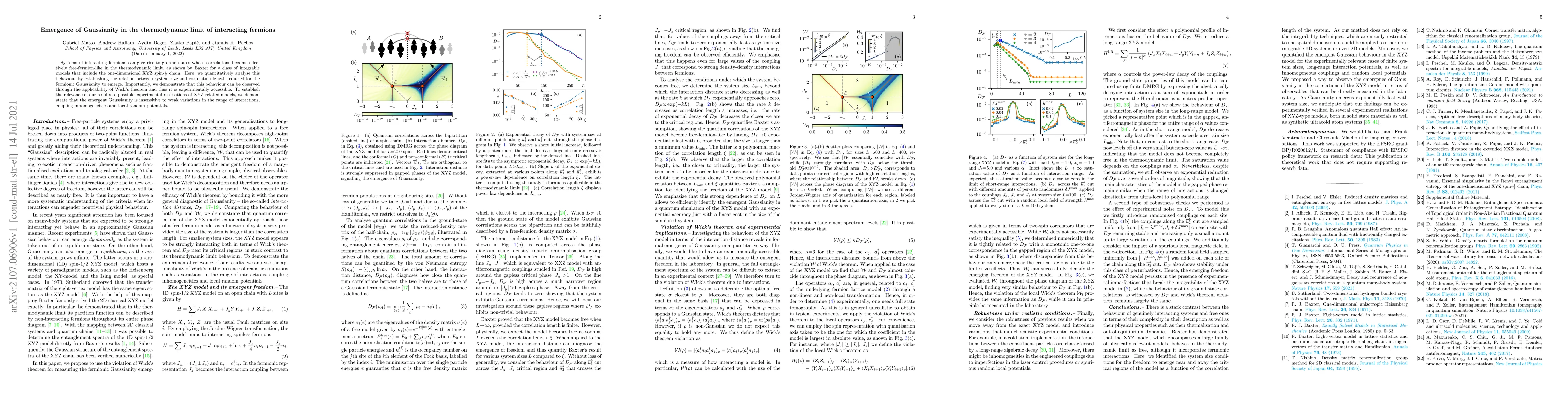 Thumbnail for Emergence of Gaussianity in the thermodynamic limit of interacting
  fermions