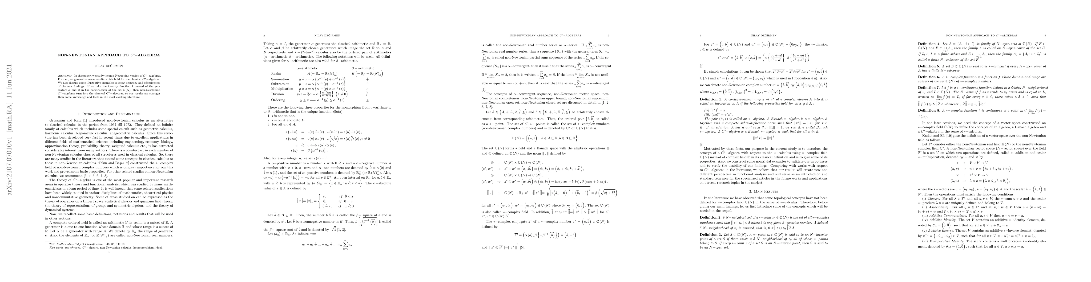 Thumbnail for Non-Newtonian Approach to C-Algebras
