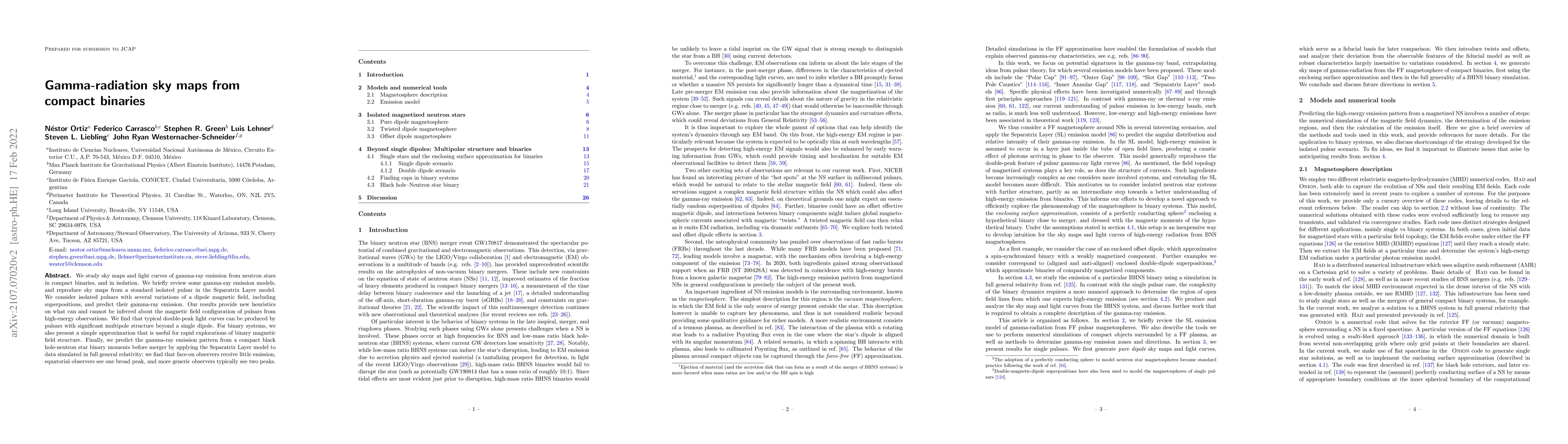 Thumbnail for Gamma-radiation sky maps from compact binaries