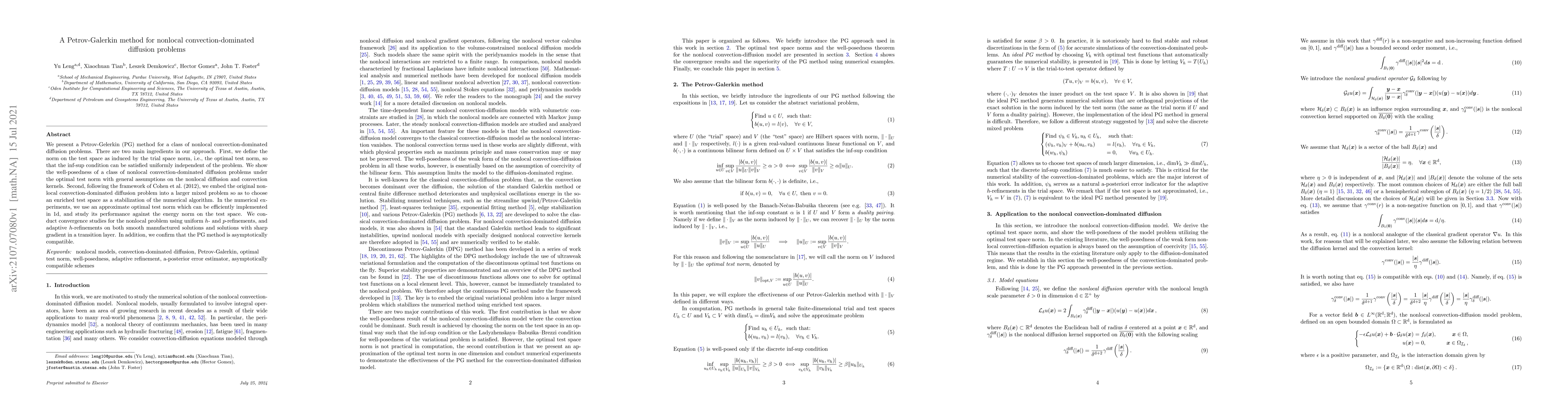Thumbnail for A Petrov-Galerkin method for nonlocal convection-dominated diffusion
  problems