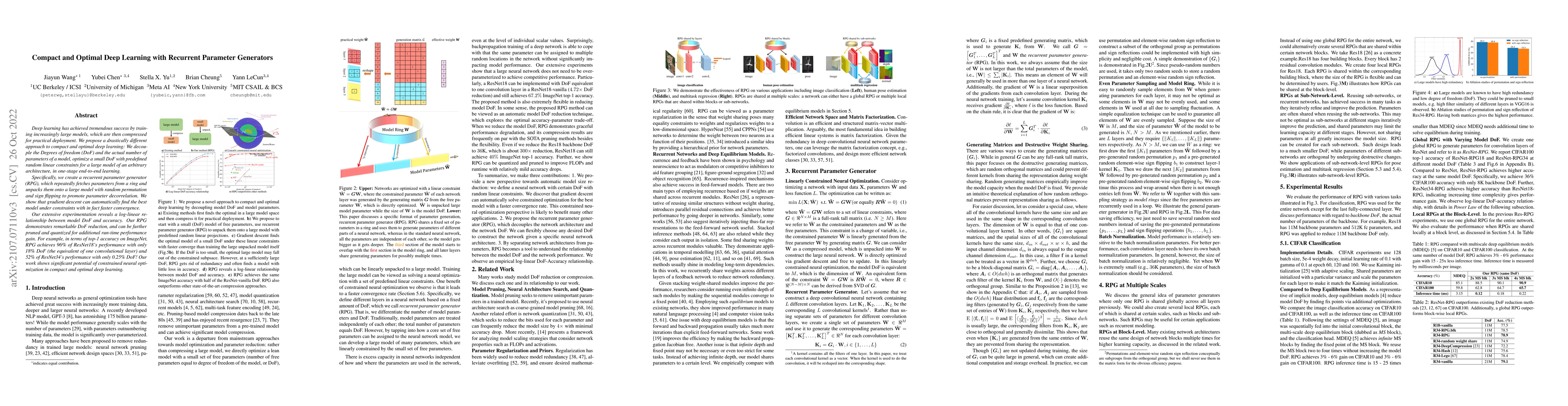Thumbnail for Compact and Optimal Deep Learning with Recurrent Parameter Generators
