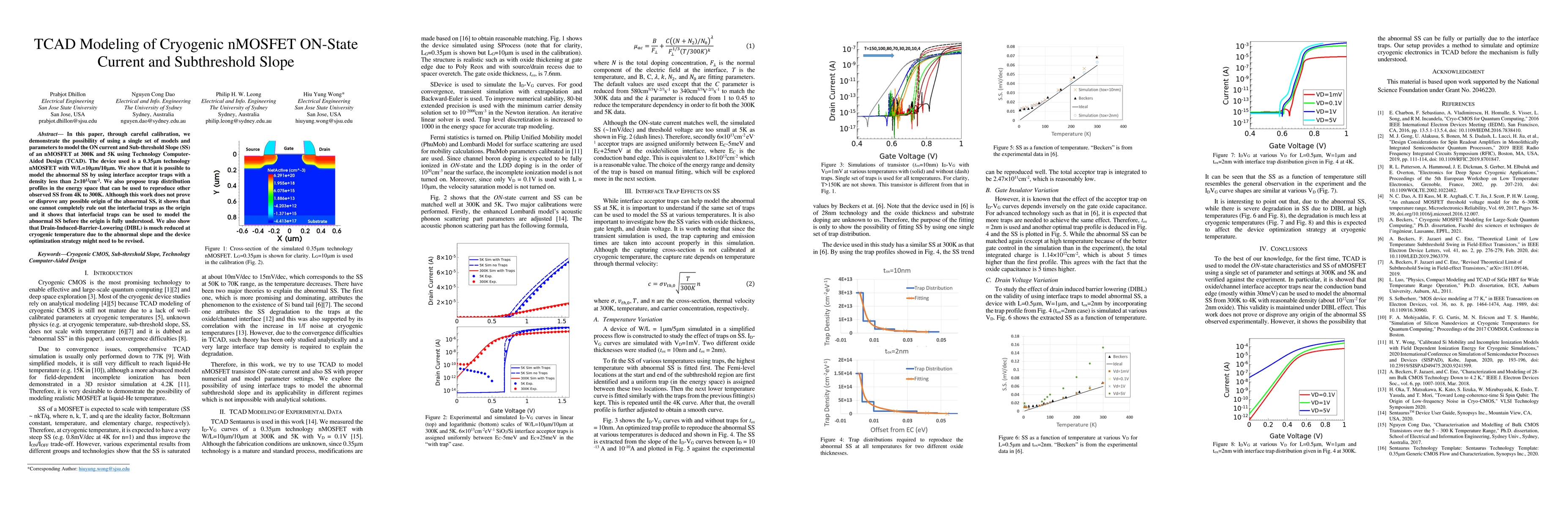 Thumbnail for TCAD Modeling of Cryogenic nMOSFET ON-State Current and Subthreshold
  Slope