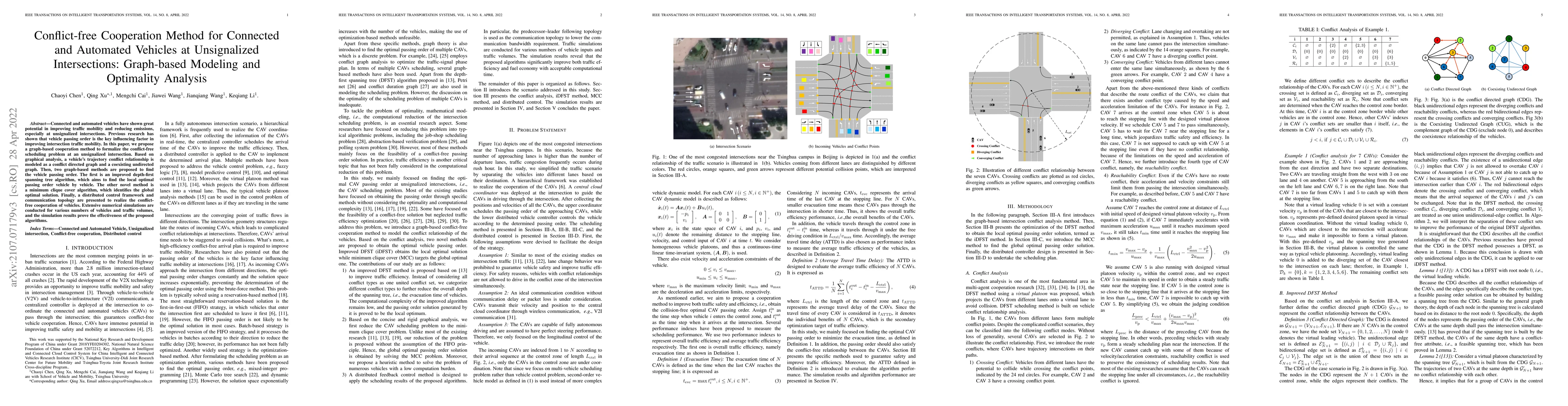 Thumbnail for Conflict-free Cooperation Method for Connected and Automated Vehicles at
  Unsignalized Intersections: Graph-based Modeling and Optimality Analysis