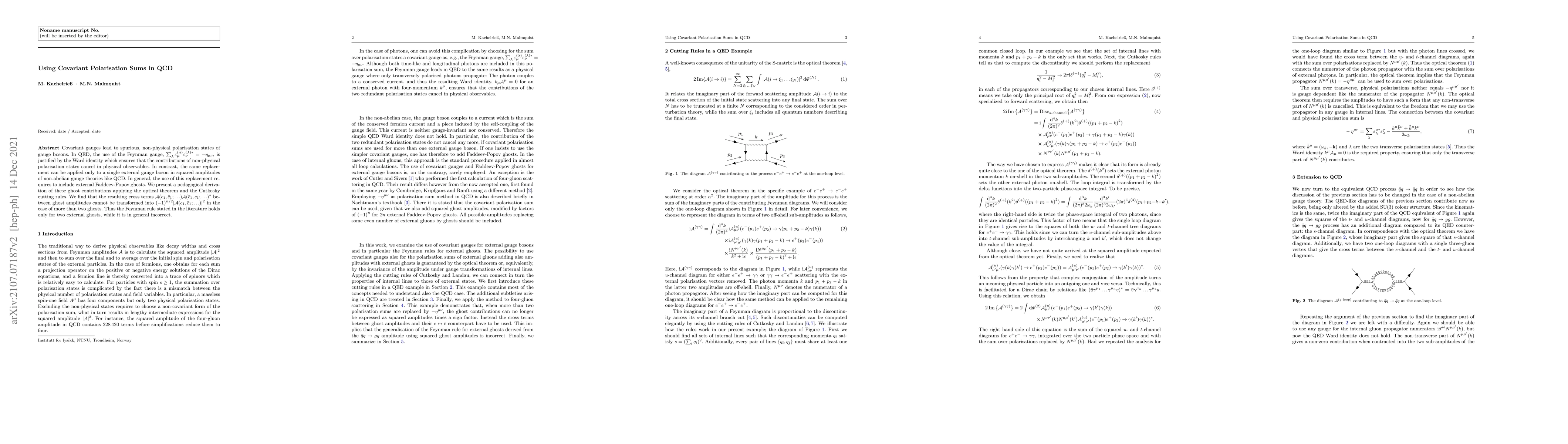 Thumbnail for Using Covariant Polarisation Sums in QCD