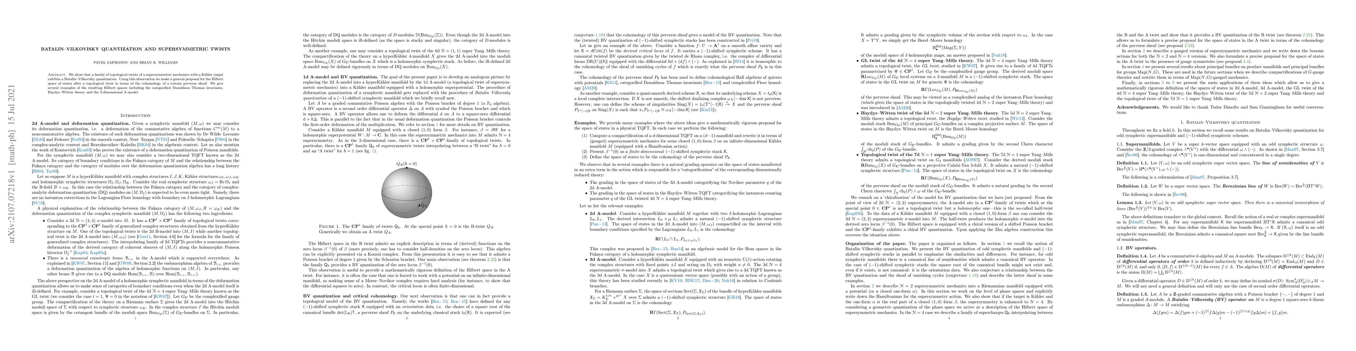 Thumbnail for Batalin--Vilkovisky quantization and supersymmetric twists