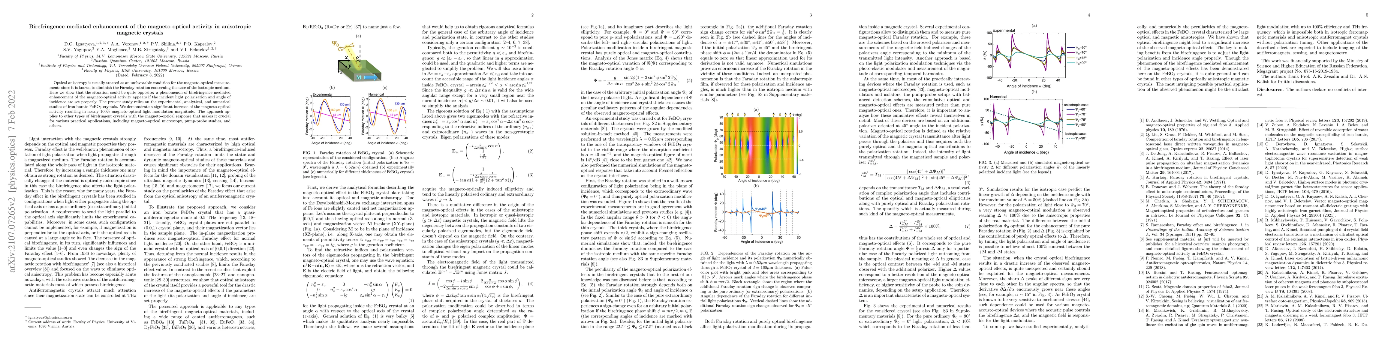 Thumbnail for Birefringence-mediated enhancement of the magneto-optical activity in
  anisotropic magnetic crystals
