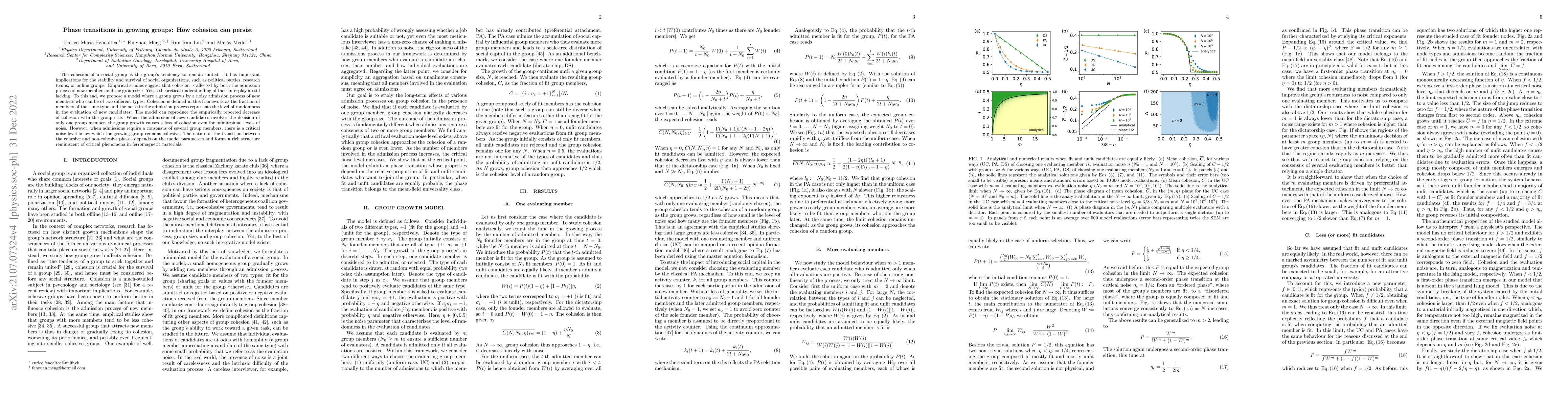 Thumbnail for Phase transitions in growing groups: How cohesion can persist