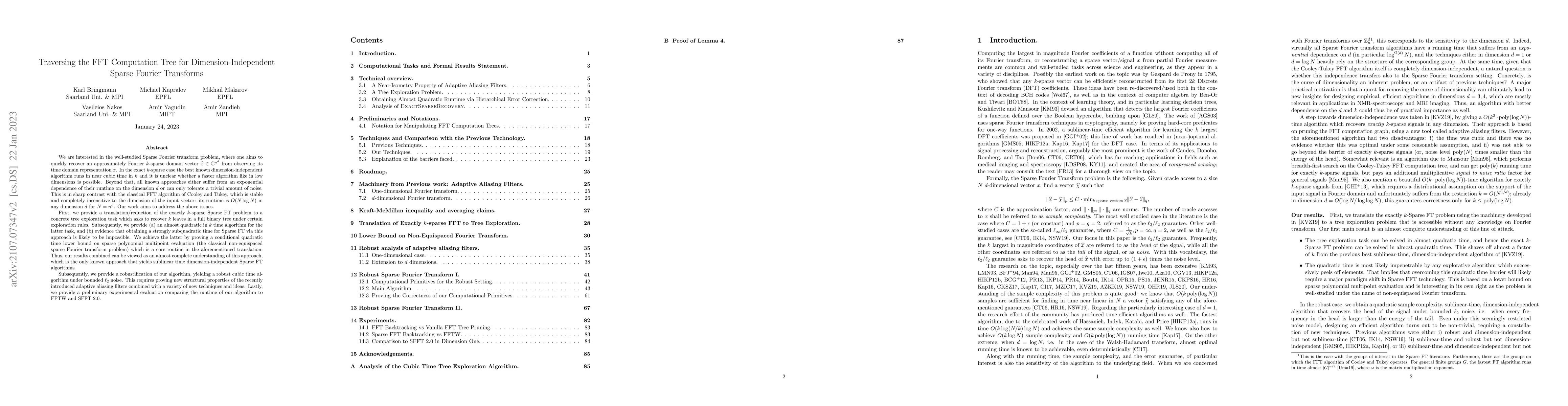 Thumbnail for Traversing the FFT Computation Tree for Dimension-Independent Sparse
  Fourier Transforms