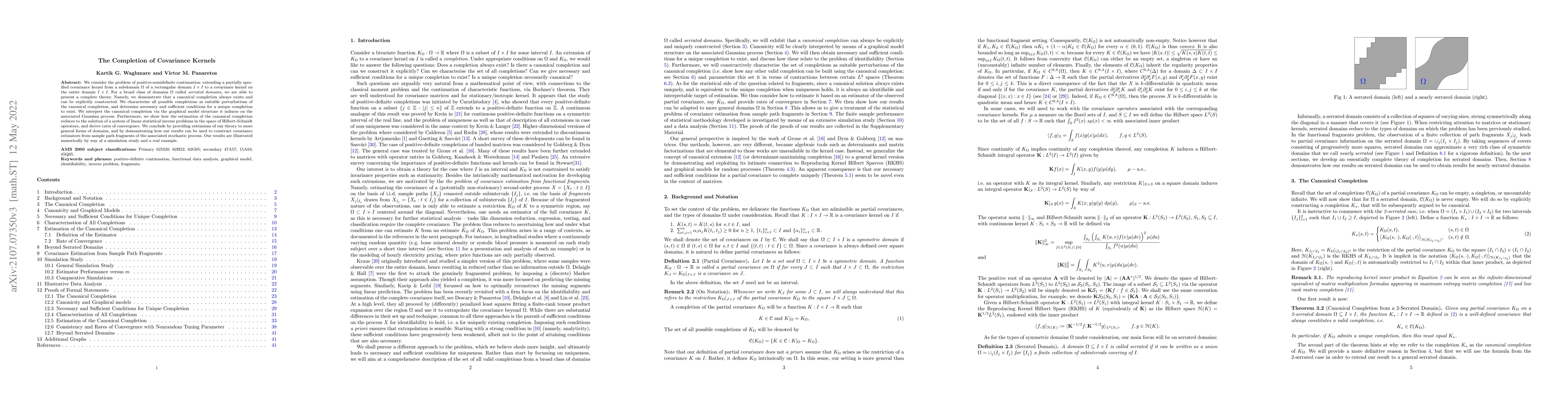 Thumbnail for The Completion of Covariance Kernels