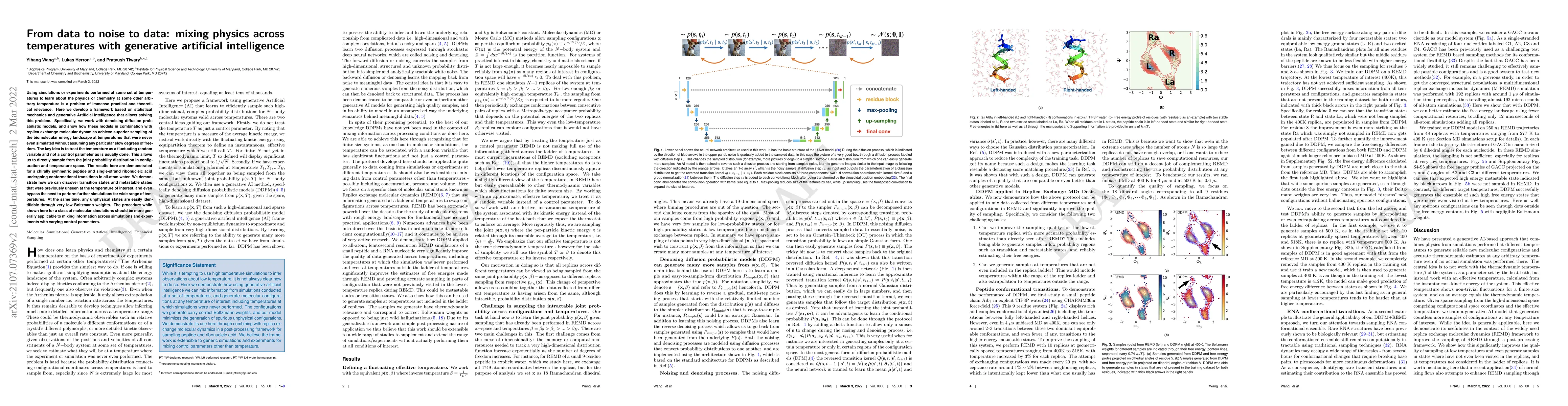 Thumbnail for From data to noise to data: mixing physics across temperatures with
  generative artificial intelligence