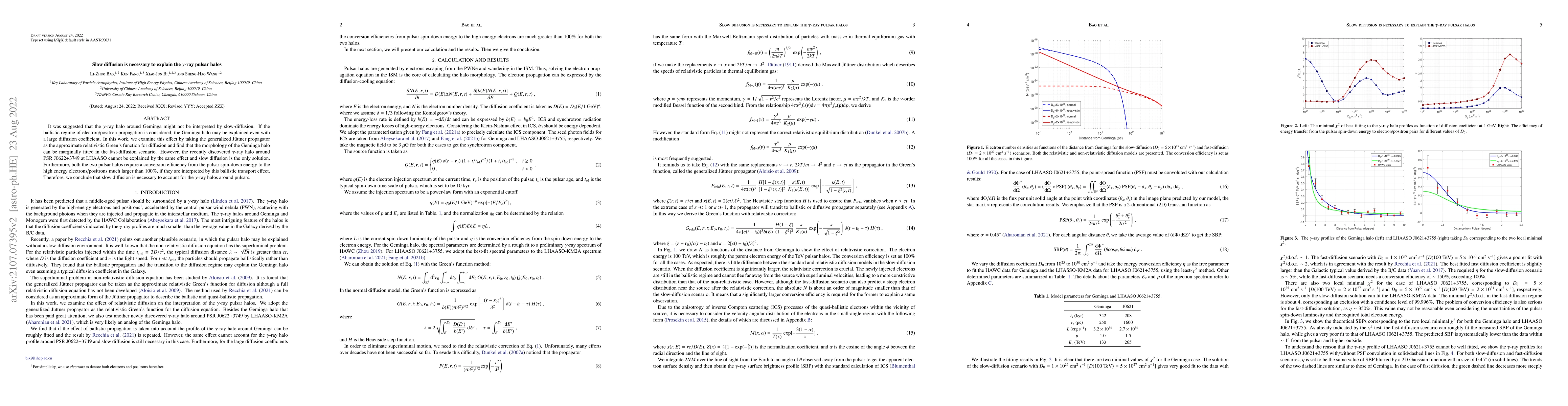 Thumbnail for Slow diffusion is necessary to explain the gamma-ray pulsar halos